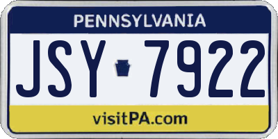 PA license plate JSY7922