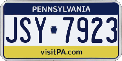 PA license plate JSY7923