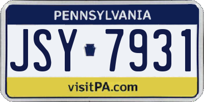 PA license plate JSY7931
