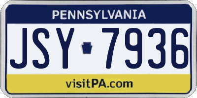 PA license plate JSY7936