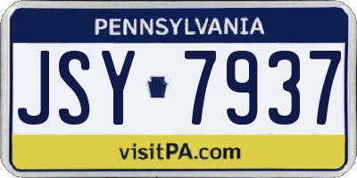 PA license plate JSY7937