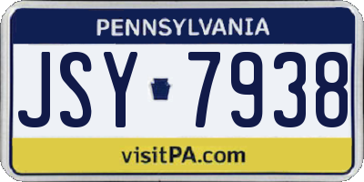 PA license plate JSY7938