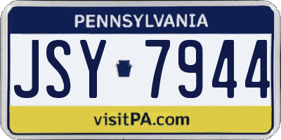 PA license plate JSY7944