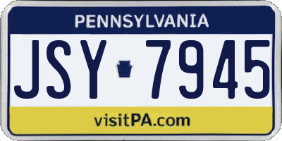 PA license plate JSY7945