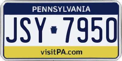 PA license plate JSY7950