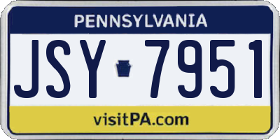 PA license plate JSY7951
