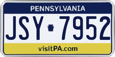 PA license plate JSY7952