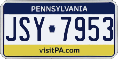 PA license plate JSY7953