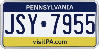 PA license plate JSY7955