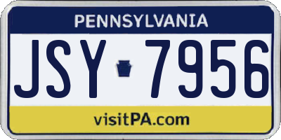 PA license plate JSY7956