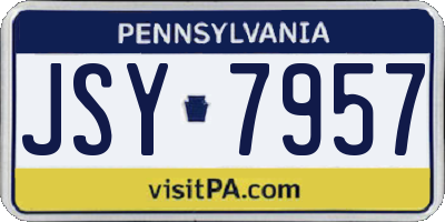 PA license plate JSY7957