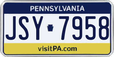 PA license plate JSY7958