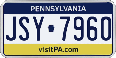 PA license plate JSY7960