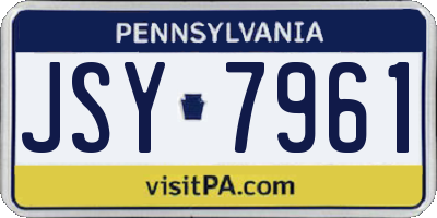 PA license plate JSY7961