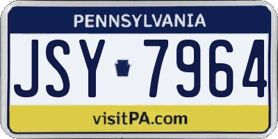 PA license plate JSY7964