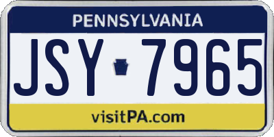 PA license plate JSY7965