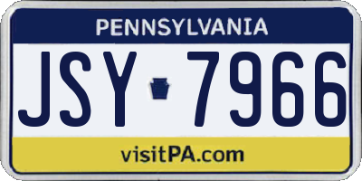 PA license plate JSY7966