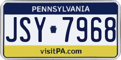 PA license plate JSY7968