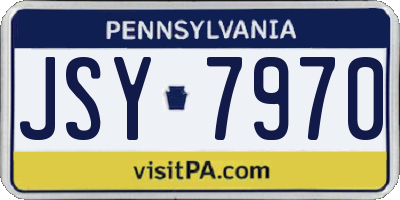 PA license plate JSY7970