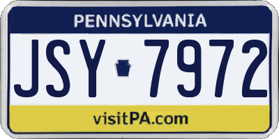 PA license plate JSY7972