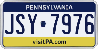 PA license plate JSY7976