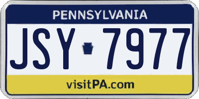 PA license plate JSY7977