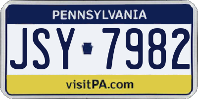 PA license plate JSY7982