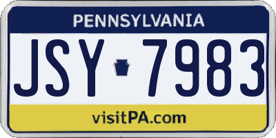 PA license plate JSY7983