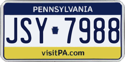 PA license plate JSY7988