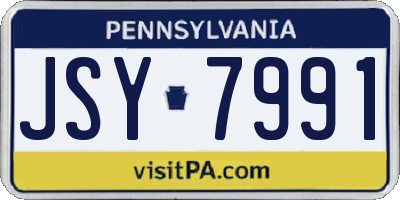 PA license plate JSY7991