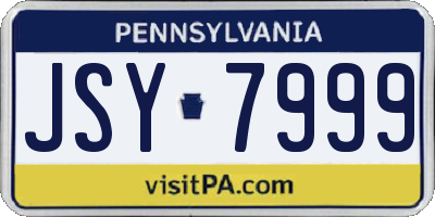 PA license plate JSY7999