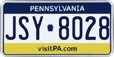 PA license plate JSY8028
