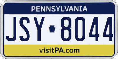 PA license plate JSY8044