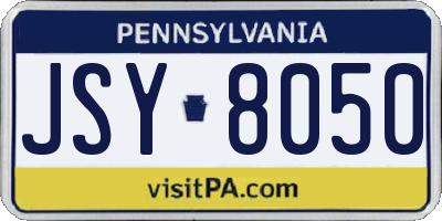 PA license plate JSY8050