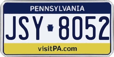 PA license plate JSY8052