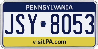 PA license plate JSY8053