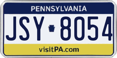 PA license plate JSY8054