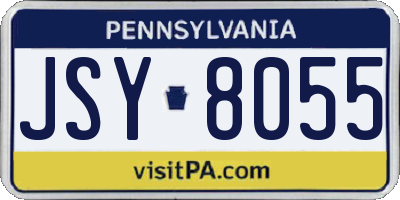PA license plate JSY8055
