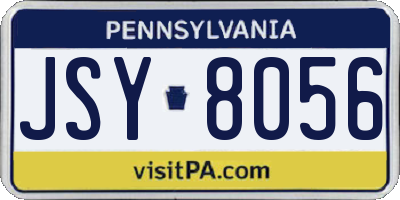 PA license plate JSY8056