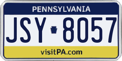 PA license plate JSY8057