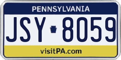 PA license plate JSY8059