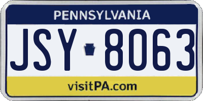 PA license plate JSY8063