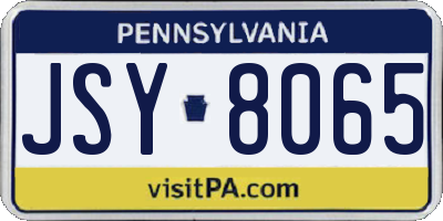 PA license plate JSY8065