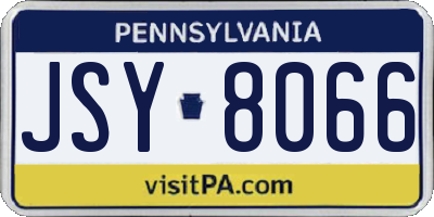 PA license plate JSY8066