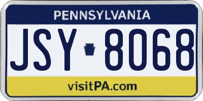 PA license plate JSY8068