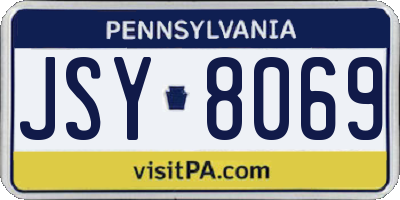 PA license plate JSY8069