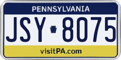 PA license plate JSY8075