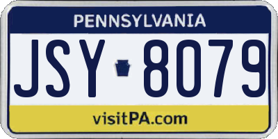 PA license plate JSY8079