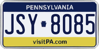 PA license plate JSY8085