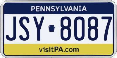 PA license plate JSY8087